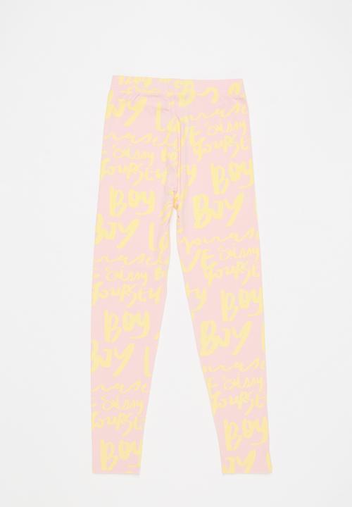 SISSY BOY - Rikki legging - baby pink & pale yellow