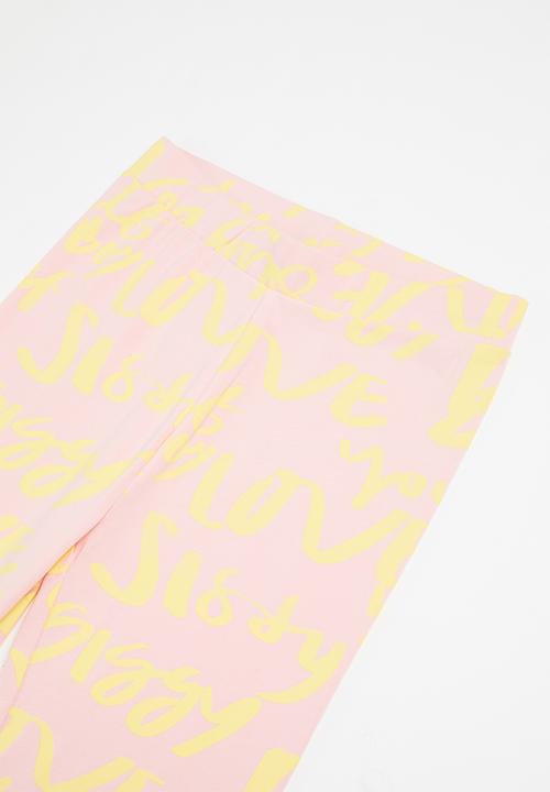 SISSY BOY - Rikki legging - baby pink & pale yellow