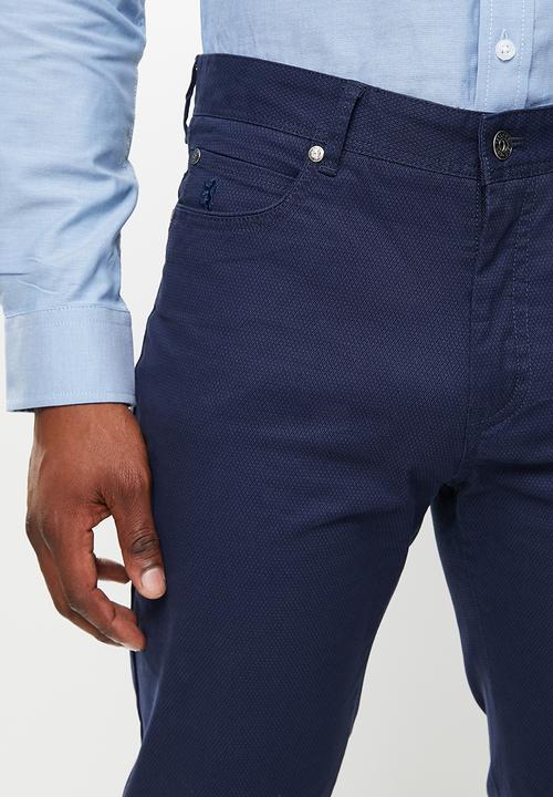 Pringle of Scotland - 5pocket chino tailored - navy pattern