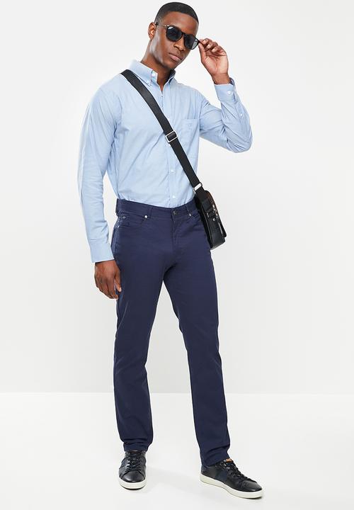 Pringle of Scotland - 5pocket chino tailored - navy pattern