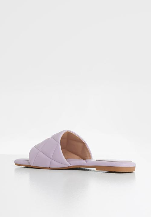 Plum - Coral padded square toe sandal - lilac