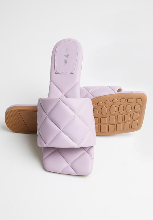 Plum - Coral padded square toe sandal - lilac