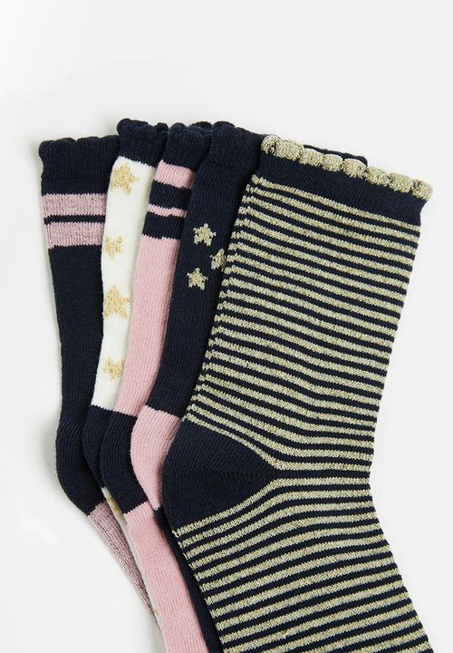 MINOTI - Tween girls 5 pack stars strip socks - multi
