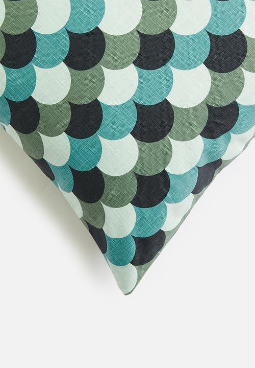 Sixth Floor - Scallop printed cushion cover - green