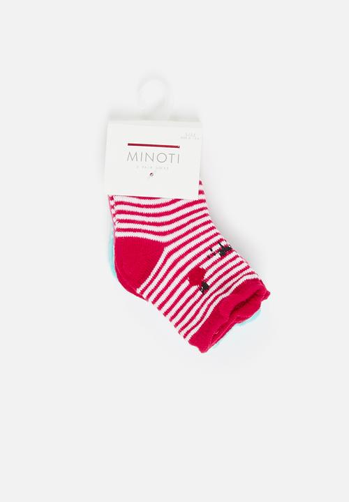 MINOTI - Girls 3 pack character stripe socks - multi