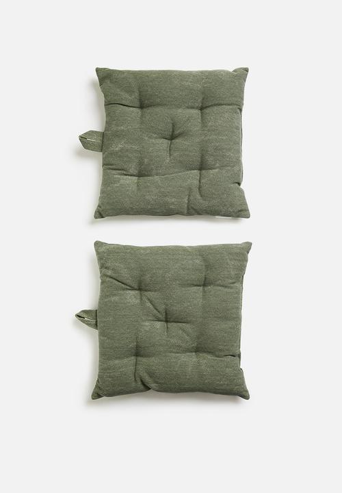 H&S - Chair pad set of 2 - charcoal