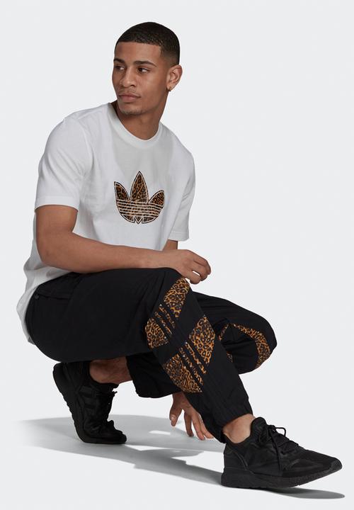 adidas Originals - ADIDAS SPRT ANIMAL PRINT SHARK WOVEN TRACK PANTS    - black & brown 
