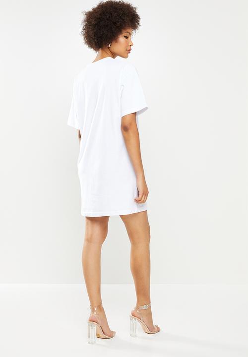 Missguided - Oversized missguided tshirt dress - white 