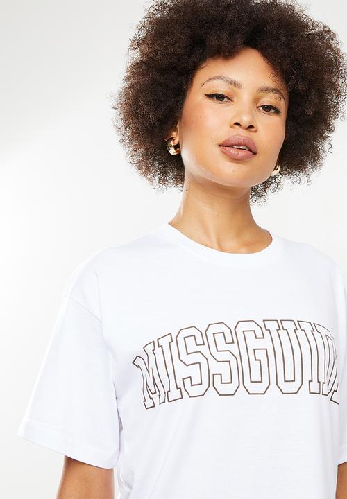 Missguided - Oversized missguided tshirt dress - white 