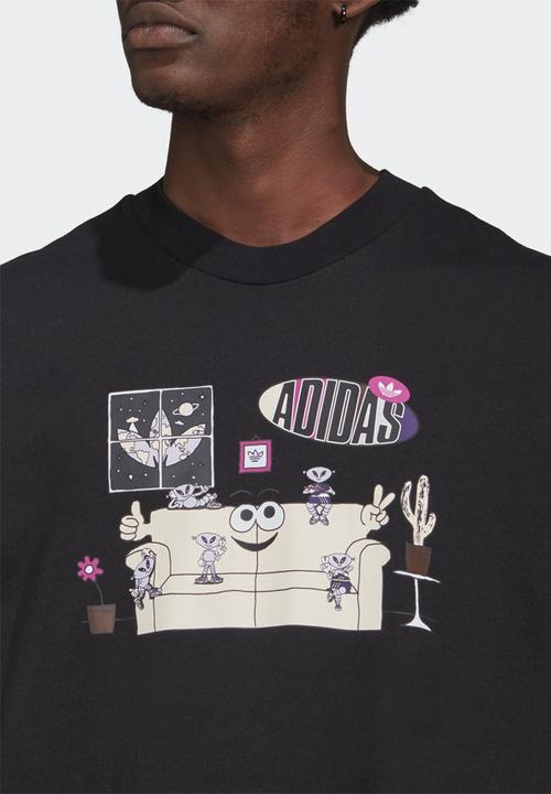 adidas Originals - ADIDAS TREFOIL AREA 33 LOUNGE GRAPHIC TEE - black 