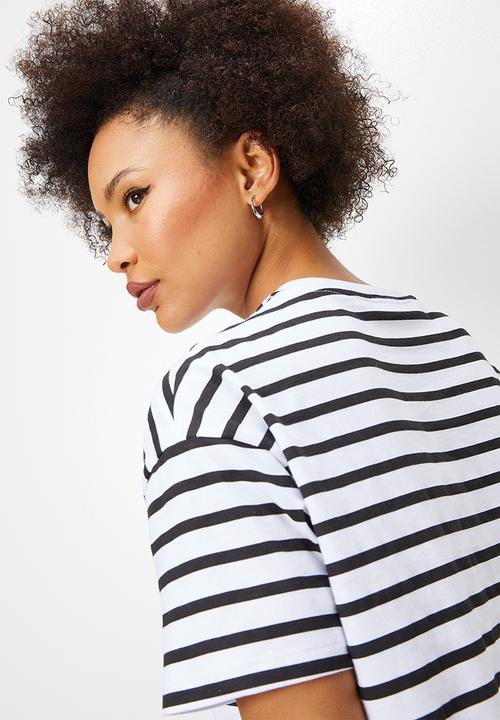 Blake - Stripe t-shirt dress - black and white stripe