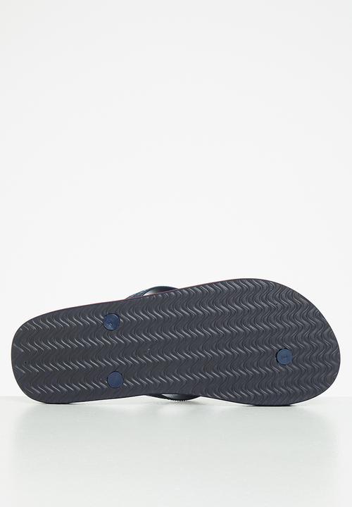 Aca Joe - Print slip-slops - navy & red