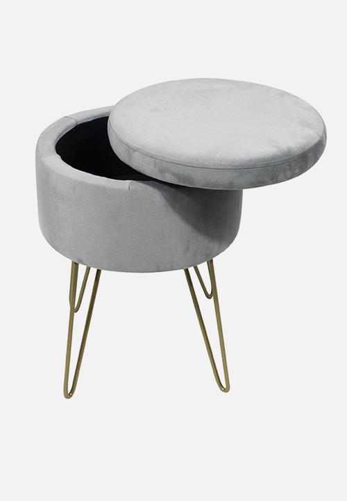 Fine Living - Cairo storage ottoman - light grey