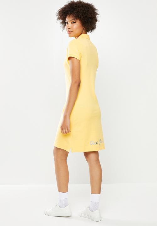Aca Joe - Golfer short sleeve polo dress - yellow