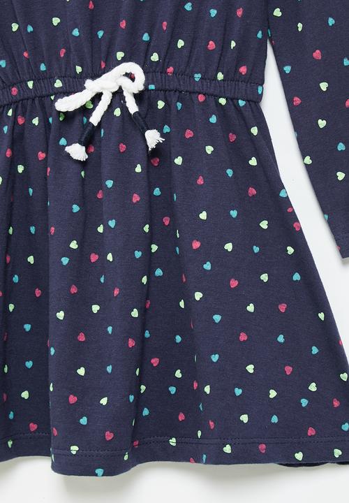 MINOTI - Girls basic aop jersey dress - navy 