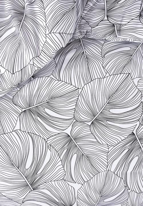 Linen House - Monstera duvet cover set - black & white