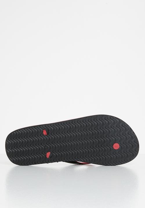 Aca Joe - Print slip-slops - red & black