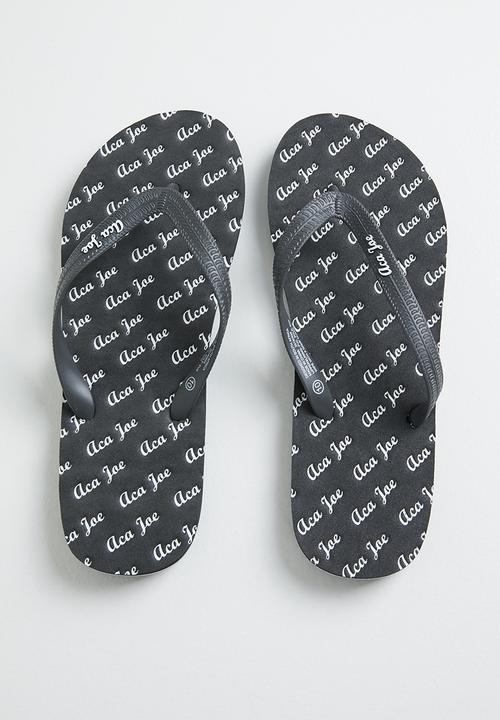 Aca Joe - Print slip-slops - black 