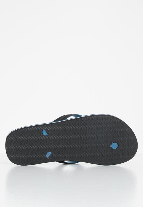 Aca Joe - Print slip-slops - teal & black