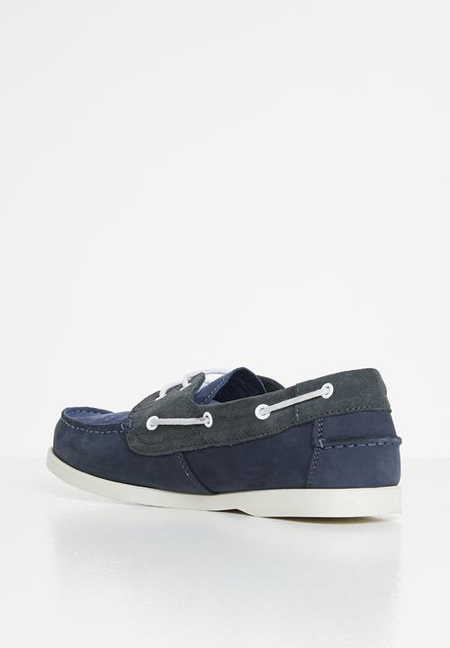 POLO - Chad boat contrast lace up - navy