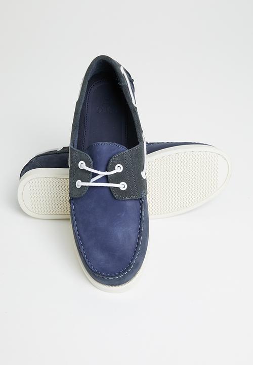 POLO - Chad boat contrast lace up - navy