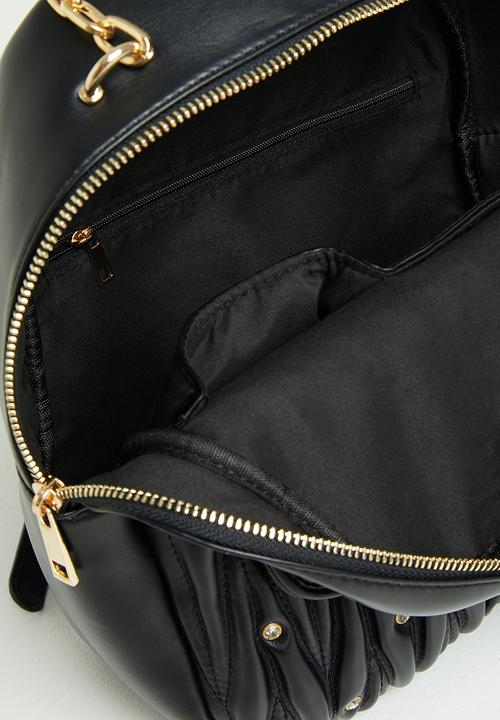 SISSY BOY - Diamante quilted backpack - black