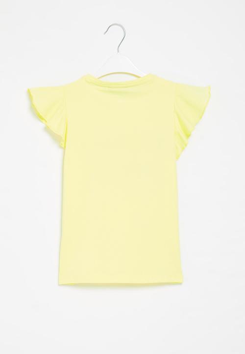 SISSY BOY - Pima flutter sleeve top - pale yellow