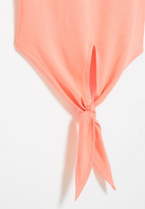 SISSY BOY - Corrie loose tie top - light coral