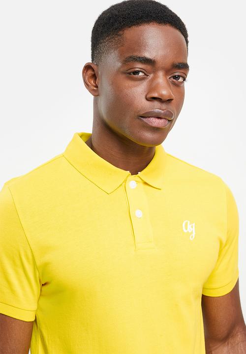 Aca Joe - Monogram emb double knit golfer - yellow