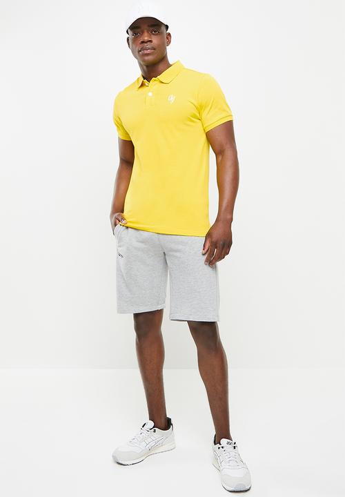 Aca Joe - Monogram emb double knit golfer - yellow