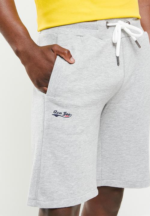 Aca Joe - Unbrushed fleece elasticated shorts - grey