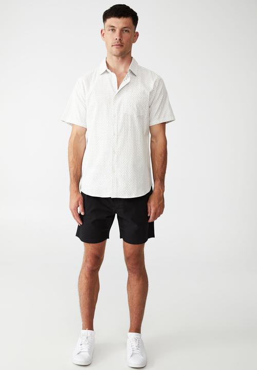 Cotton On - Vacay short sleeve shirt - white coffee bean micro