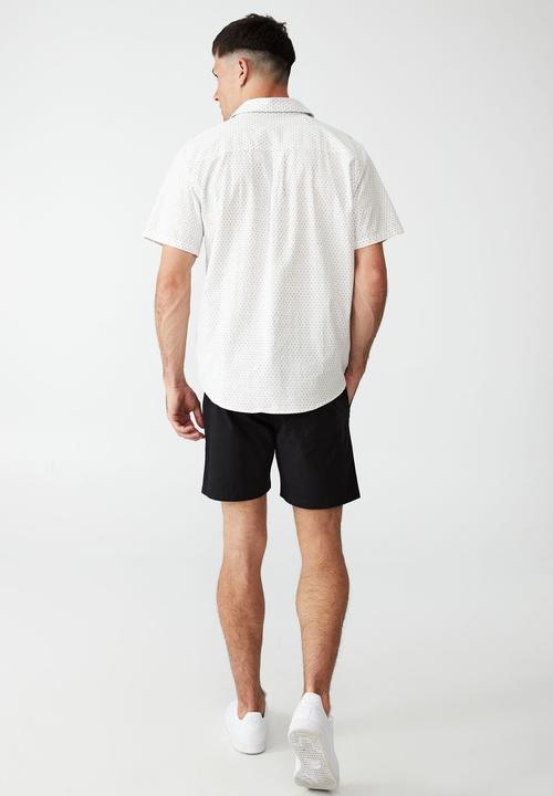 Cotton On - Vacay short sleeve shirt - white coffee bean micro