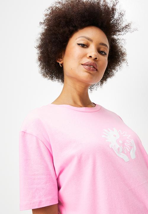 Blake - Oversized tee with print - pink