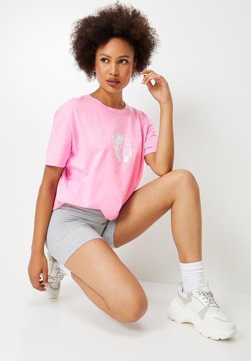 Blake - Oversized tee with print - pink