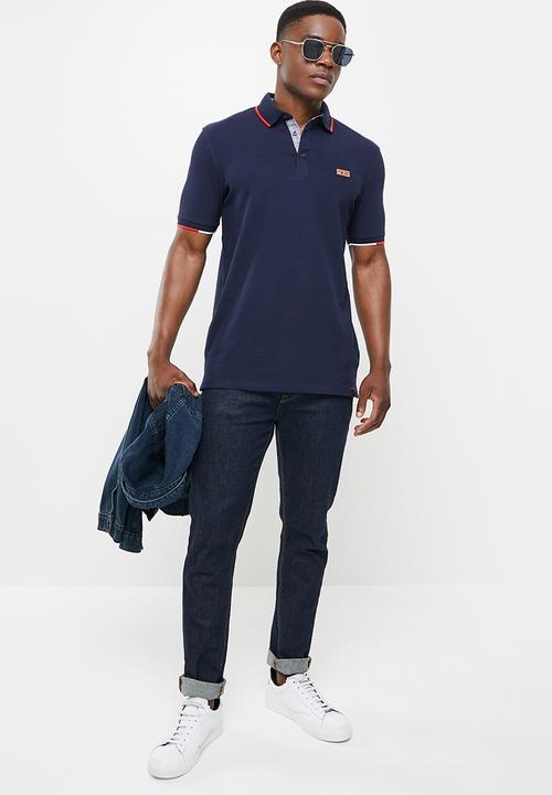 SOVIET - M cordova short sleeve pique golfer  - navy