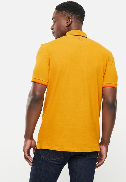 SOVIET - M cordova short sleeve pique golfer  - new mustard