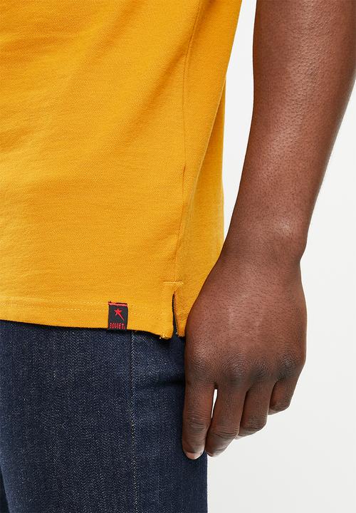 SOVIET - M cordova short sleeve pique golfer  - new mustard