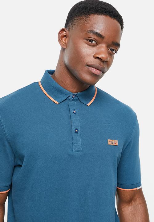 SOVIET - M cordova short sleeve pique golfer  - teal