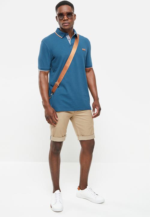 SOVIET - M cordova short sleeve pique golfer  - teal