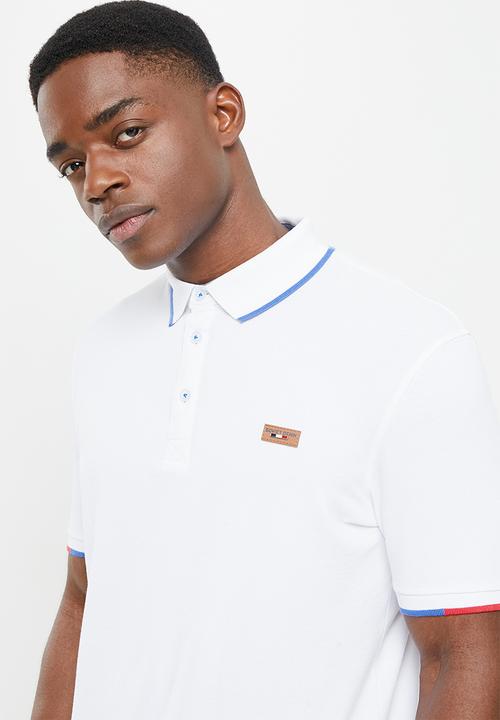 SOVIET - M cordova short sleeve pique golfer  - white