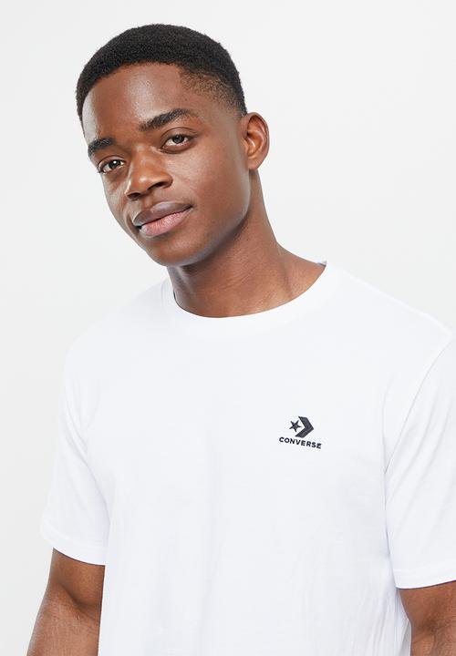 Converse - Embroidered star chevron left chest tee - white