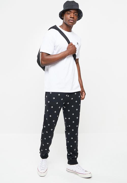 Converse - Embroidered star chevron left chest tee - white