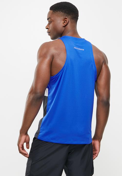 New Balance  - Accelerate singlet stripe - blue