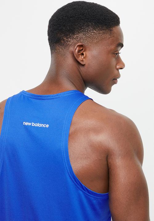 New Balance  - Accelerate singlet stripe - blue
