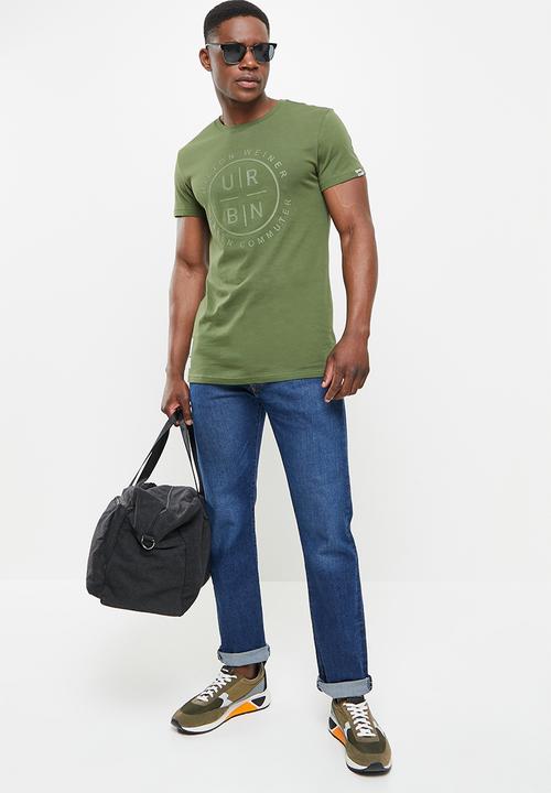 urban° - Urban printed short sleeve tee - olive