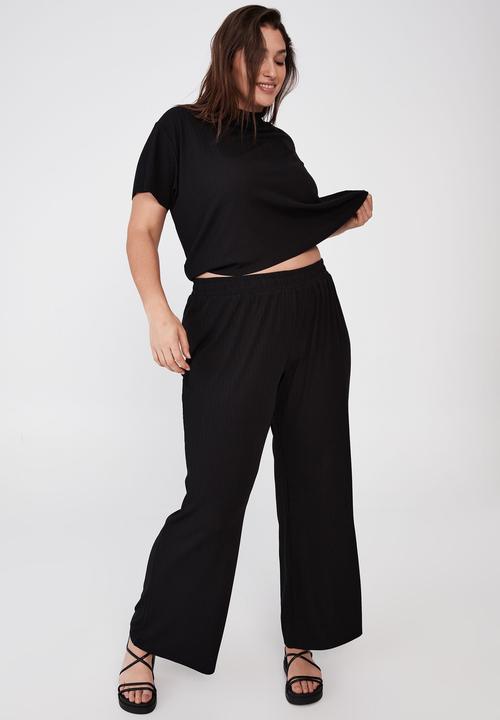 Cotton On - Curve soho slinky pant - black