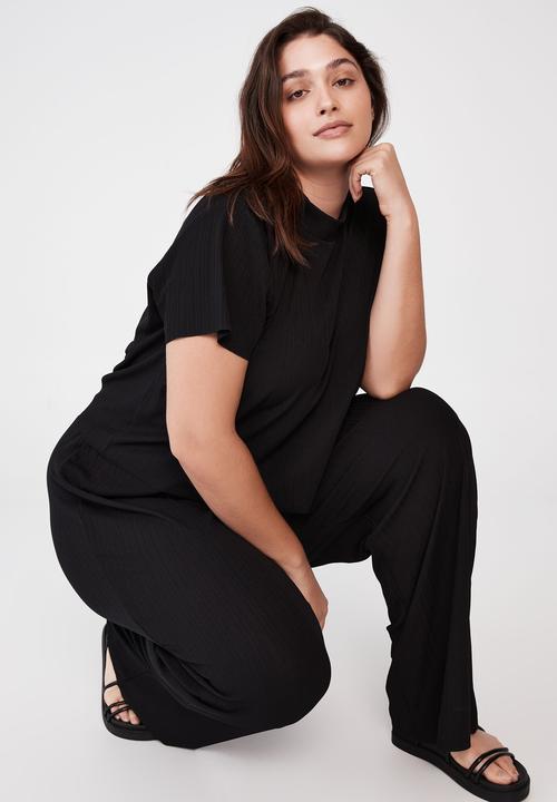Cotton On - Curve soho slinky pant - black