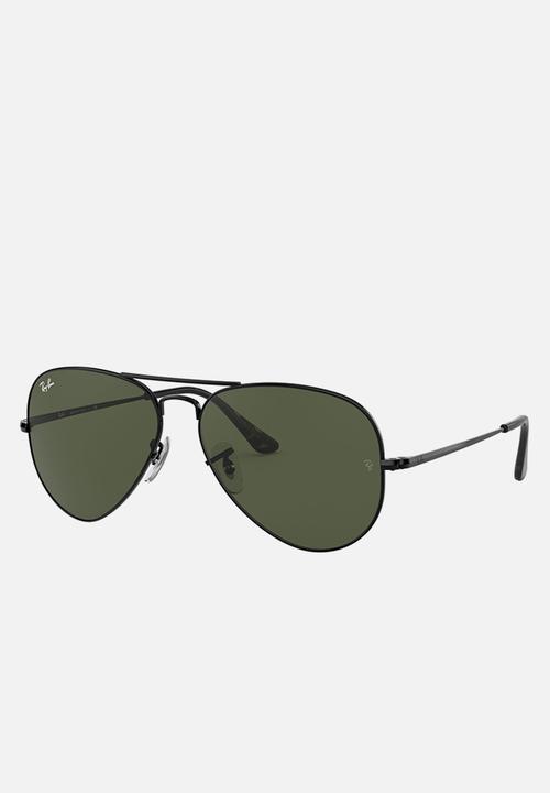Ray-Ban - Ray-ban aviator sunglasses 58mm - black & crystal green