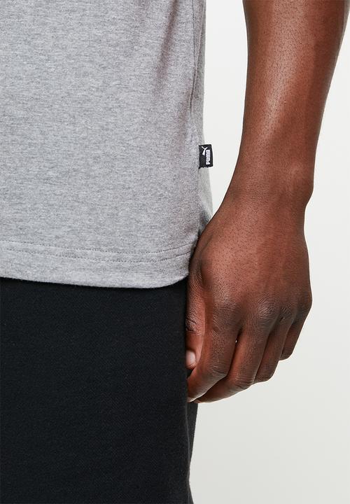PUMA - Ess+ embroidery logo tee m - medium gray heather
